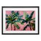 Stupell Industries Palm Tree Tops on Pink Black Framed Print Under Glass, design by LSR Design Studio